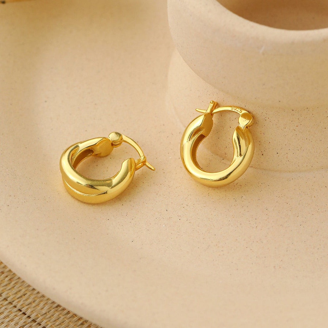 Spirits Unearth 18k Gold Plated Hoop Earrings