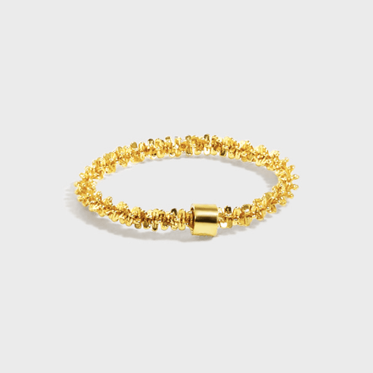 Spirits Unearth 18k Gold Plated Criss Cross Chain Ring