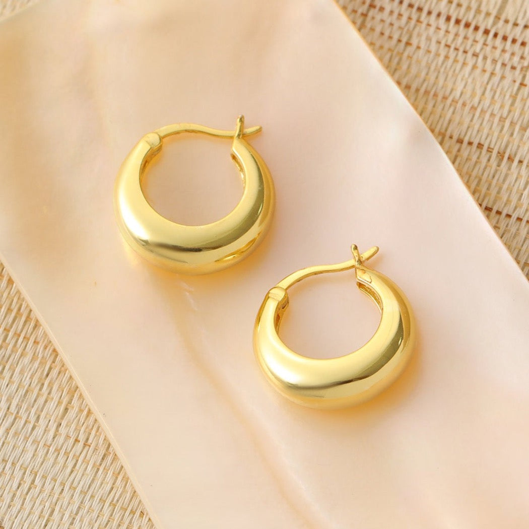 Spirits Unearth 18k Gold Plated Hoop Earrings