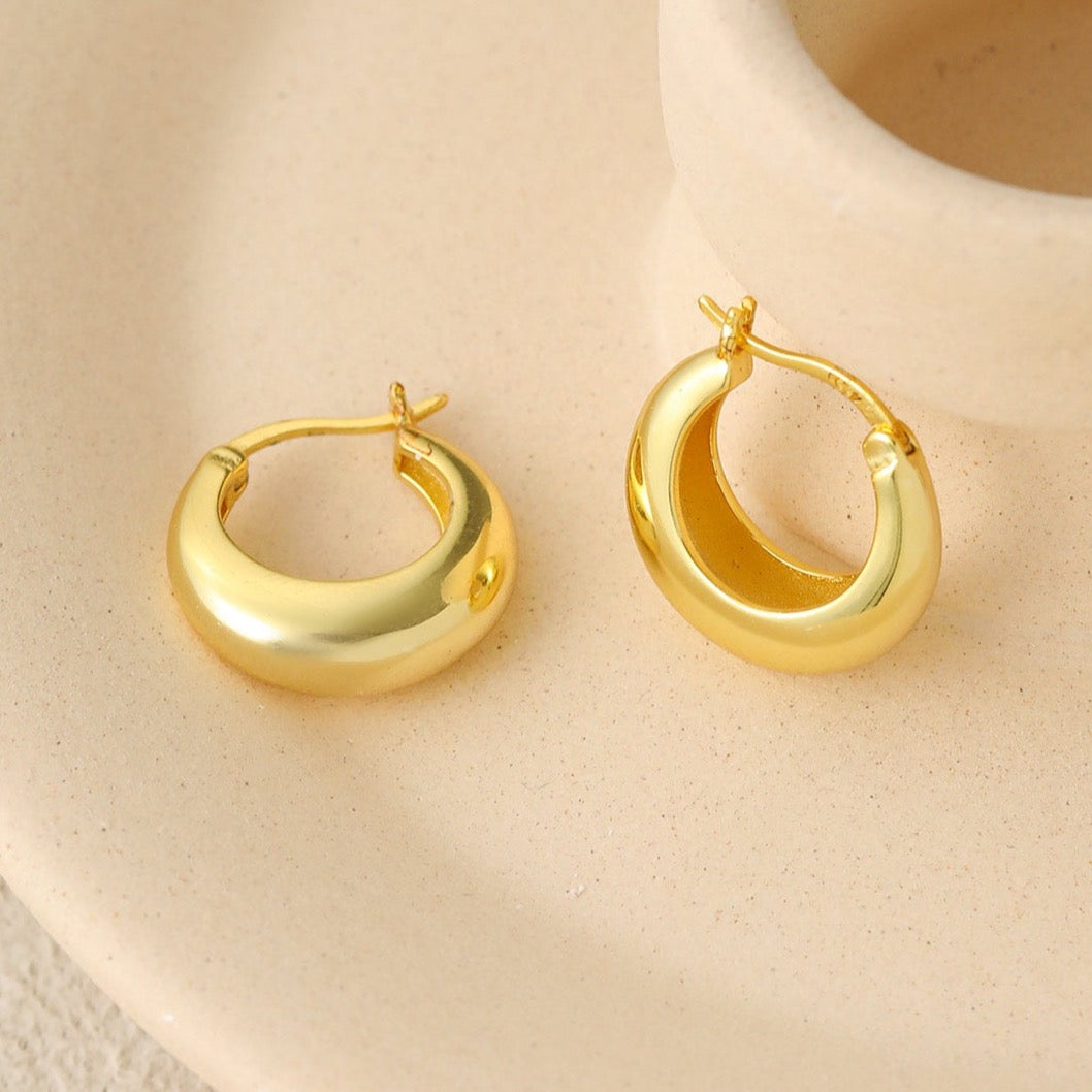 Spirits Unearth 18k Gold Plated Hoop Earrings