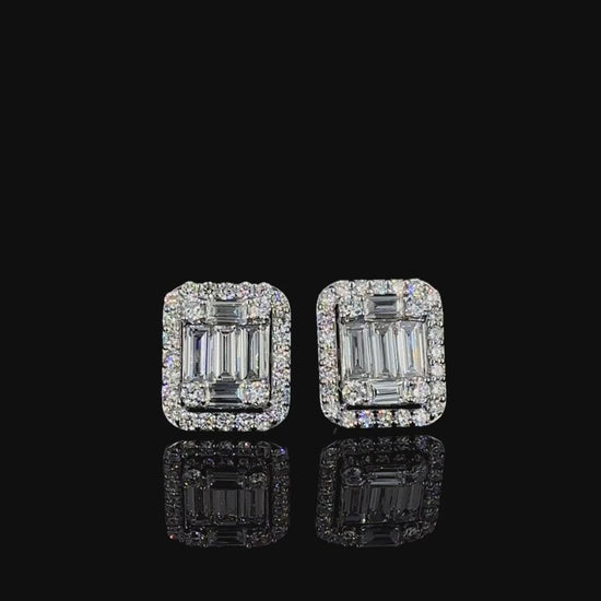 Spirits Unearth and Diamond Atelier 14k White Gold Lab Diamond Stud Earrings