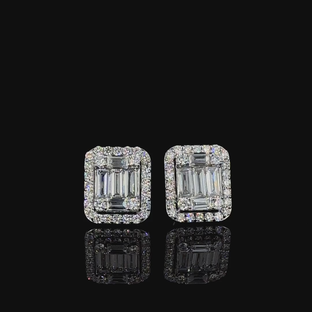 Spirits Unearth and Diamond Atelier 14k White Gold Lab Diamond Stud Earrings