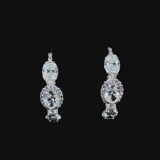 Spirits Unearth and Diamond Atelier 14k White Gold Lab Diamond Hoop Earrings