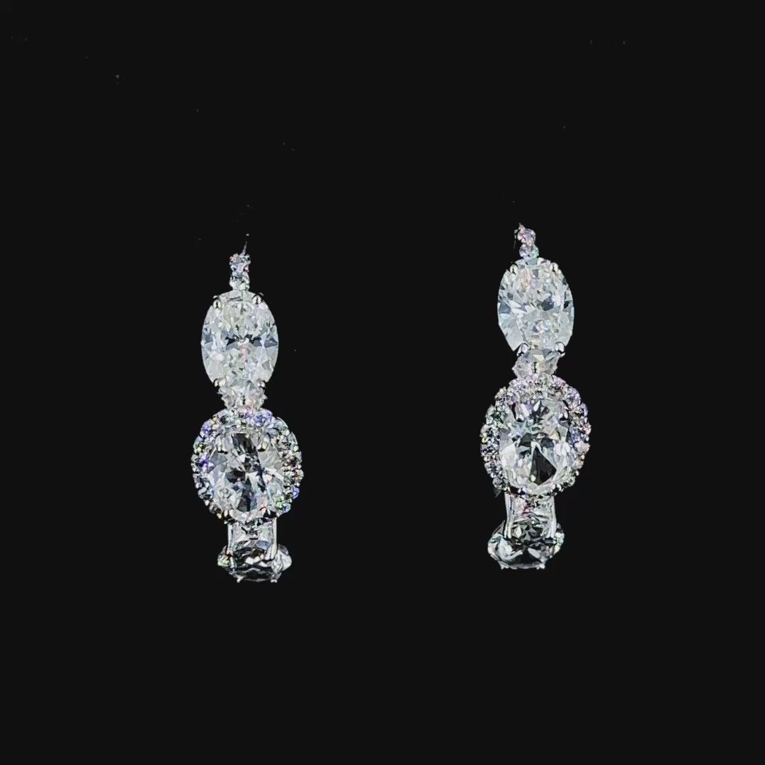 Spirits Unearth and Diamond Atelier 14k White Gold Lab Diamond Hoop Earrings