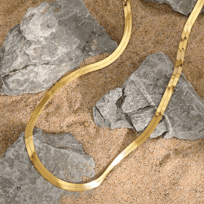 Spirits Unearth 18k Gold Plated Herringbone Chain Necklace