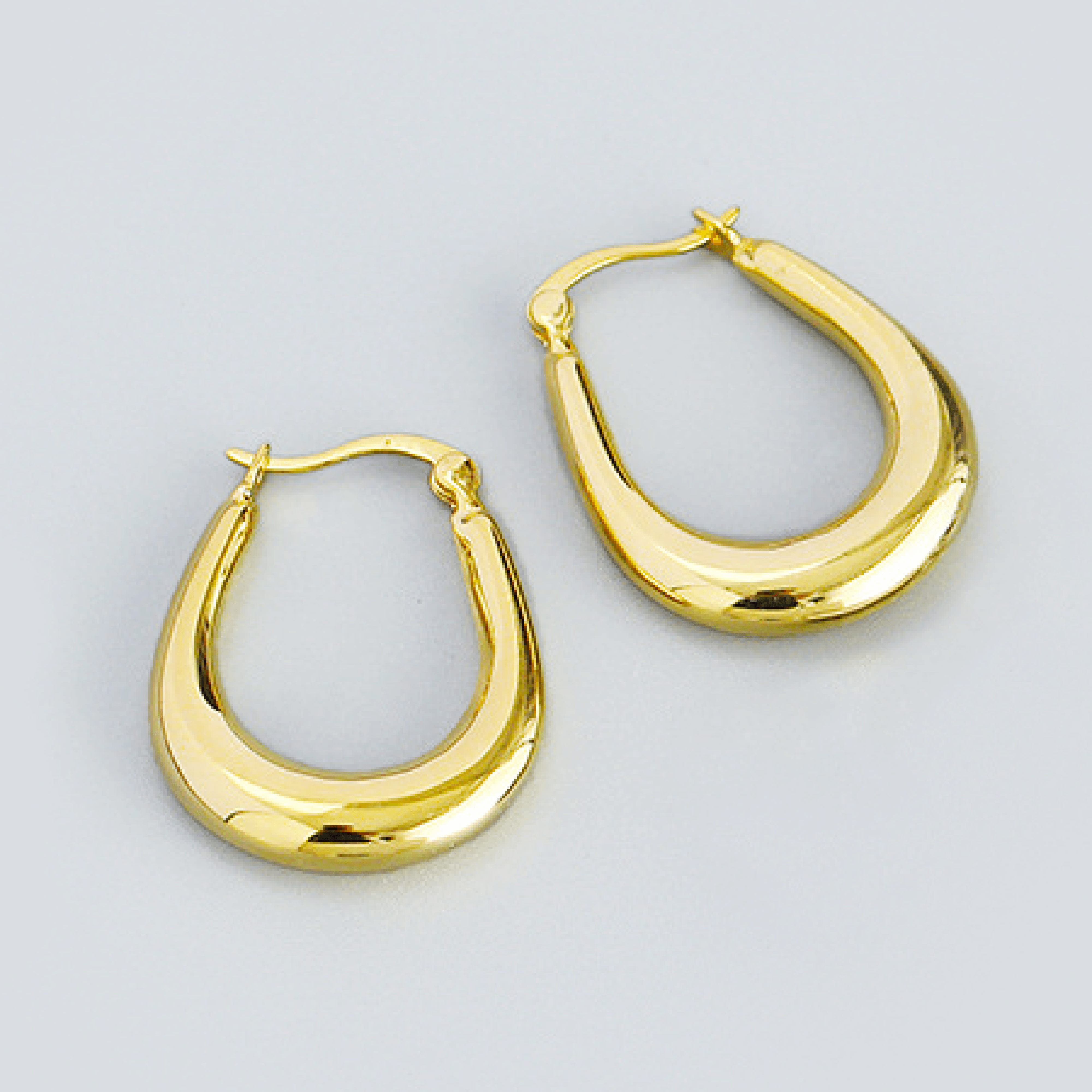 Greek Key Gold Plated Hoop Silver Earrings 15mm | Sirioti Jewelry