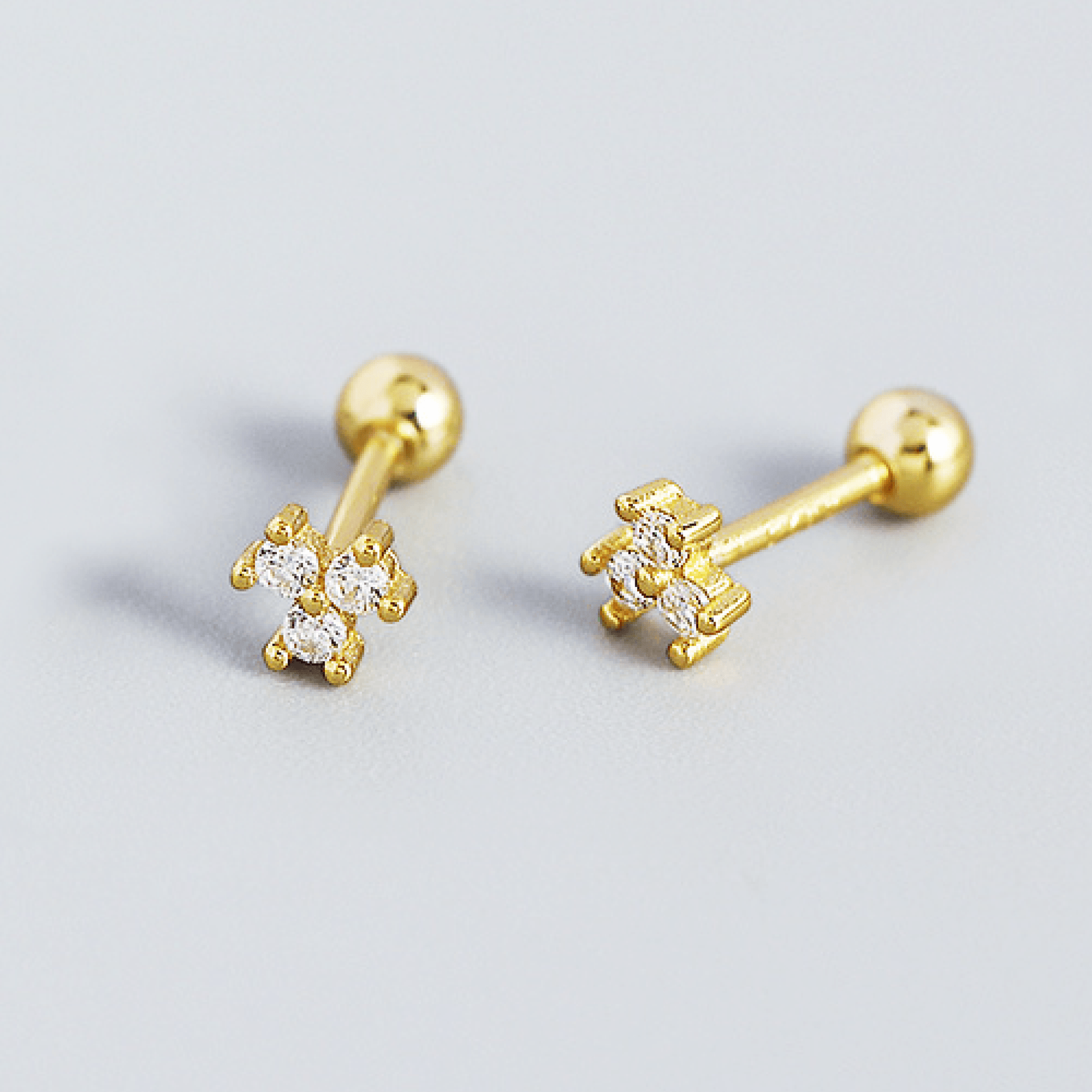 18K Gold Plated Earrings round studs with backs - luxury quality – House Of  Molds